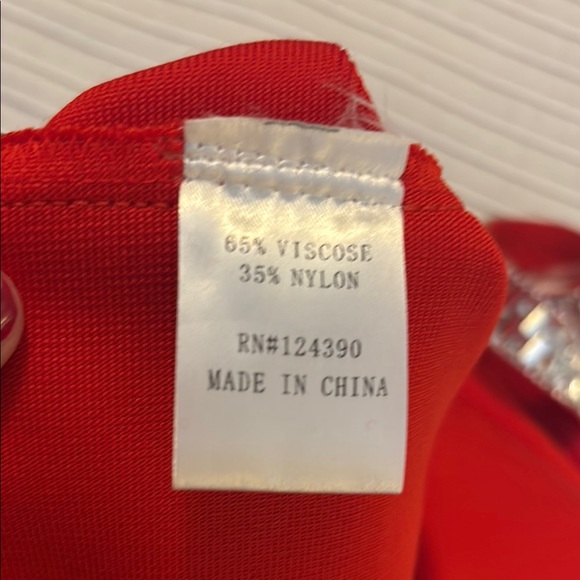 Red Dress with Rhinestone Trim - Picture 4 of 4
